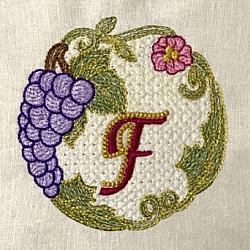 Luscious Grapes Monogram F and Gift Tag