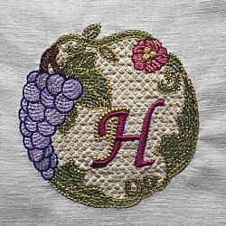 Luscious Grapes Monogram H and Gift Tag